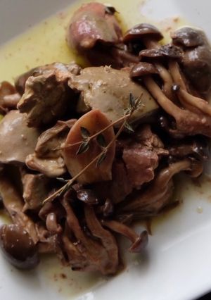 炊飯器で放置☆鶏レバーとしめじのコンフィ-レシピのメイン写真