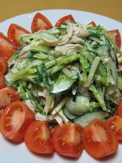 水菜と鶏ささみのごま和えサラダ✿-レシピのメイン写真
