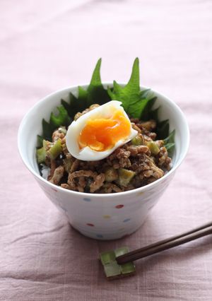 大葉みそでそぼろ丼-レシピのメイン写真