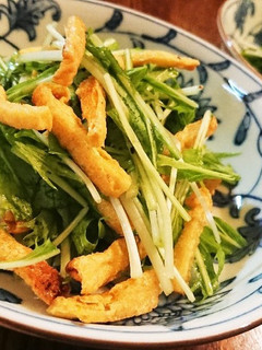 焼キツネと水菜のサラダ-レシピのメイン写真