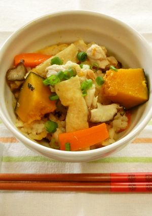 かぼちゃのみそ炊き込みご飯-レシピのメイン写真