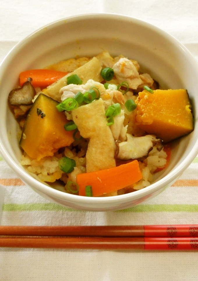 かぼちゃのみそ炊き込みご飯-レシピのメイン写真