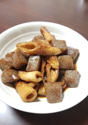 こんにゃくとちくわの甘辛煮-レシピのメイン写真
