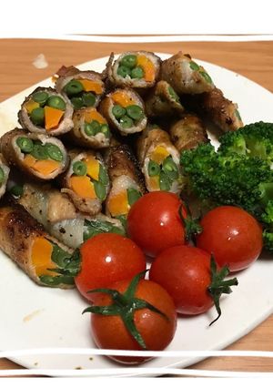 豚バラの彩り野菜巻き-レシピのメイン写真