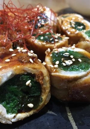 ニラの肉巻き 黒酢ソース-レシピのメイン写真