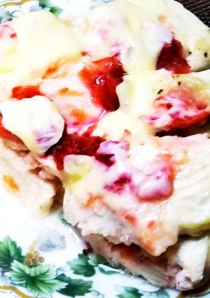 レンチン♪鶏胸肉の梅チーズはさみ☆-レシピのメイン写真
