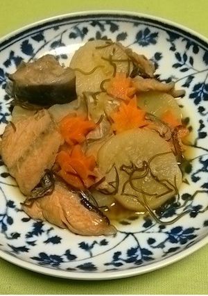 切り昆布使ってみました！！鮭と大根の煮物-レシピのメイン写真
