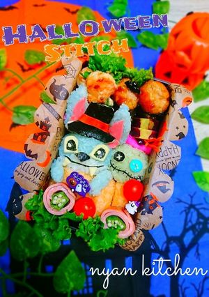 『スティッチ』ハロウィン弁当♡キャラ弁-レシピのメイン写真