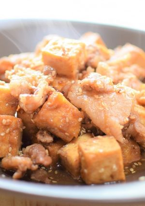 厚揚げと豚こま切れ肉のポン酢照り焼き！-レシピのメイン写真