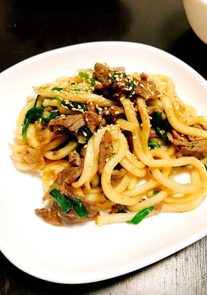 コストコのプルコギビーフで焼うどん-レシピのメイン写真