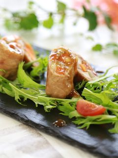 シャキシャキ野菜のぐるぐる肉巻き-レシピのメイン写真