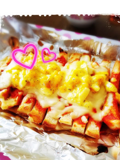 ♡朝ご飯に♪簡単パンの耳タルタルピザ♡-レシピのメイン写真