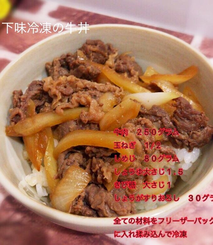 下味冷凍で味しみしみ牛丼-レシピのメイン写真