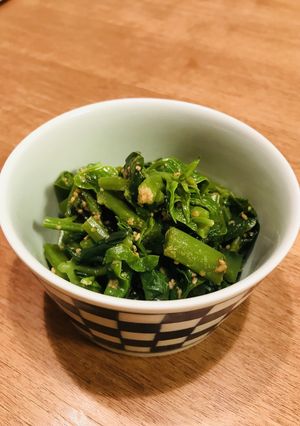 栄養満点！つるむらさきの胡麻和え-レシピのメイン写真