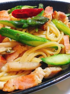 アスパラとベーコンとしめじの和風パスタ-レシピのメイン写真