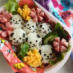 รูปของ にゃんまげのお弁当ミニおにぎり編