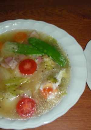 春野菜を食べるスープ-レシピのメイン写真