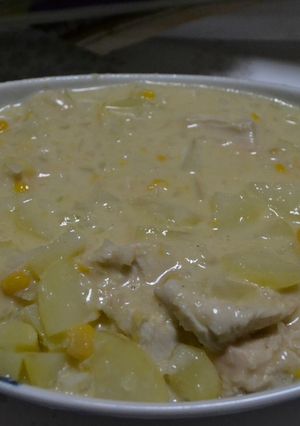 鶏肉のコ−ン・クリ−ム蒸し物-レシピのメイン写真