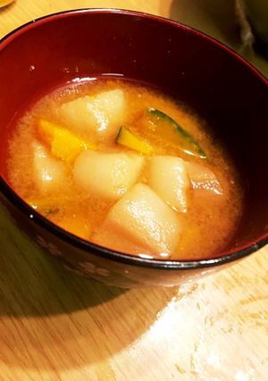 カボチャとお麩のお味噌汁-レシピのメイン写真