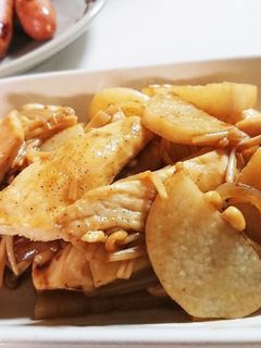 鶏胸肉と長芋のオイスター味ぽん炒め-レシピのメイン写真