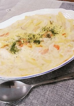 時短フライパンでまろやかマカロニグラタン-レシピのメイン写真
