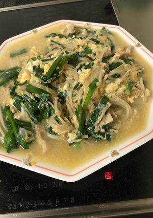豚肉とニラ、えのきだけの卵とじ-レシピのメイン写真