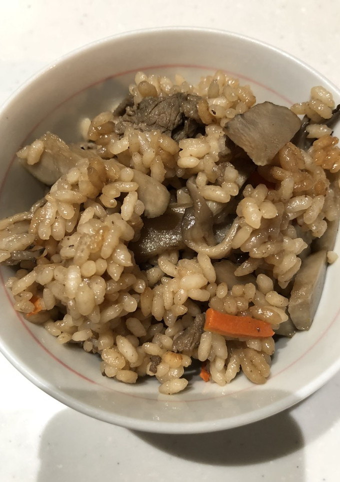 牛肉とごぼうと舞茸の炊き込みご飯-レシピのメイン写真