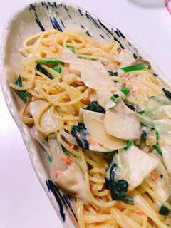 鮭フレークで♡ワンポットクリームパスタ-レシピのメイン写真