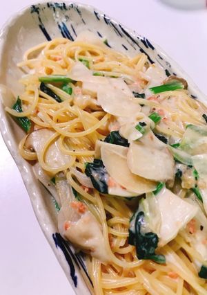 鮭フレークで♡ワンポットクリームパスタ-レシピのメイン写真