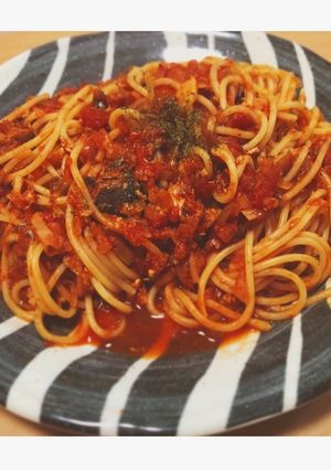 鯖缶で簡単！トマトパスタ-レシピのメイン写真