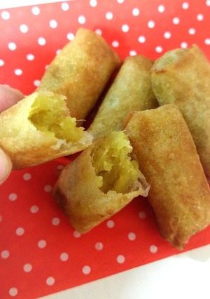 スイートポテトの包み揚げ【柏市学校給食】-レシピのメイン写真