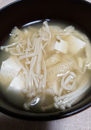 豆腐、えのき、京あげのお味噌汁(^-^)-レシピのメイン写真