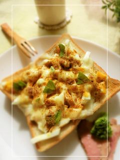 刻み茹で卵のspicyカレートースト-レシピのメイン写真