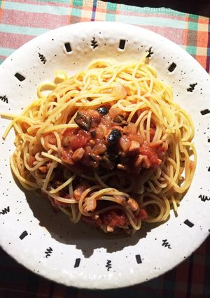 黒オリーブのトマトパスタ-レシピのメイン写真