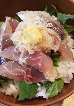 アジの塩漬け丼-レシピのメイン写真