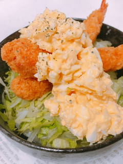 一人暮らしのタルタル海老フライ丼-レシピのメイン写真