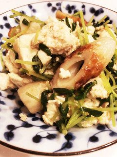 豆苗の豆腐チャンプルー-レシピのメイン写真