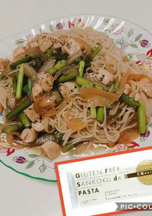 レクチンフリー☆ニンニクの芽の三穀パスタ-レシピのメイン写真