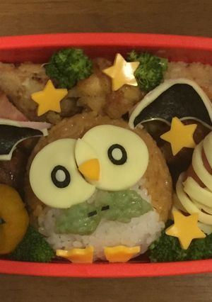 キャラ弁 ポケモン モクロー ハロウィン-レシピのメイン写真