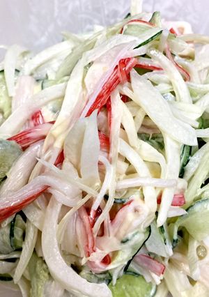懐かしい味 カニカマと野菜のマヨ和え-レシピのメイン写真