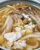 タマゴタケの玉子うどん・薩摩芋の茎入り