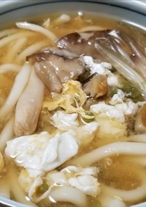 タマゴタケの玉子うどん・薩摩芋の茎入り-レシピのメイン写真
