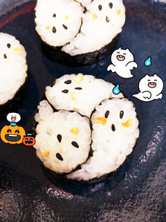 ハロウィン!簡単オバケの飾り巻き 寿司-レシピのメイン写真