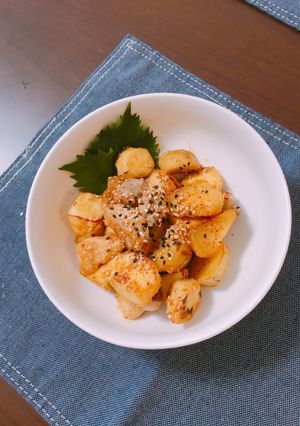 さつまいもと鶏肉の味噌マヨ炒め-レシピのメイン写真