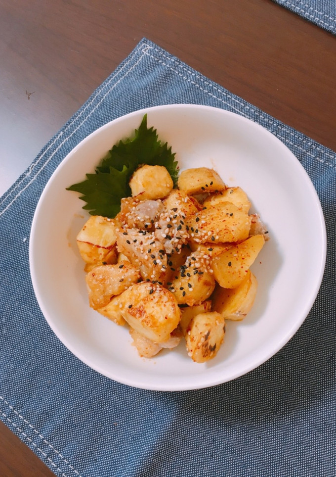 さつまいもと鶏肉の味噌マヨ炒め-レシピのメイン写真