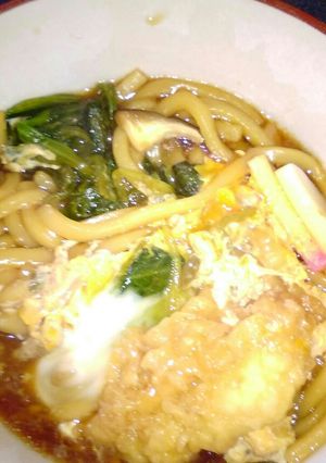 お昼の鍋焼きうどん｢海老天&卵入り｣-レシピのメイン写真