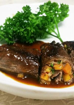 牛肉のロール煮込みほめられ酢＆デミソース-レシピのメイン写真