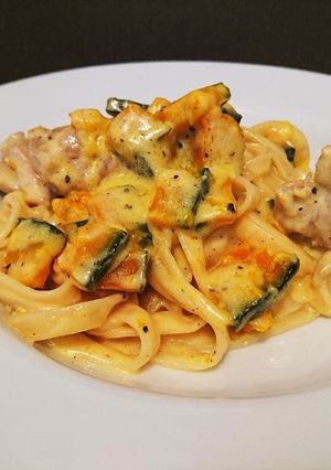 鶏肉とカボチャクリームのパスタ-レシピのメイン写真