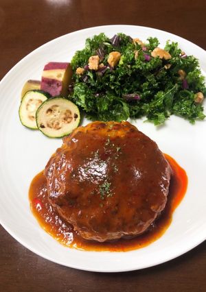簡単!パン粉無しの煮込みハンバーグ-レシピのメイン写真