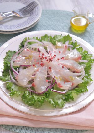 鯛の昆布〆カルパッチョ☆柚子胡椒風味-レシピのメイン写真